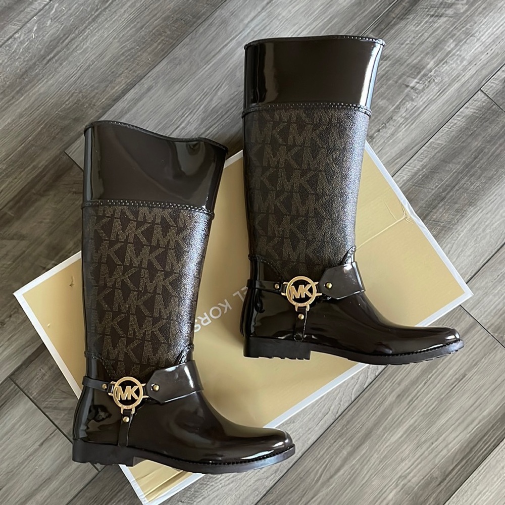 Michael Kors Fulton harness Tall rain boots size 7 brand New